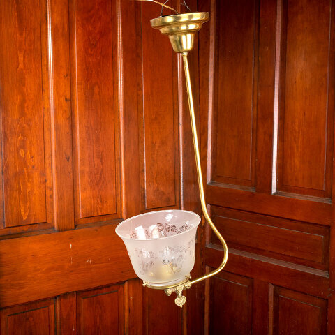 #38990 Brass Converted One Arm Gas Chandelier image 7