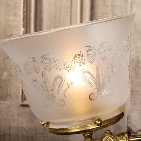 #38990 Brass Converted One Arm Gas Chandelier image 4