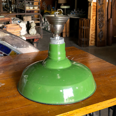 #39150 Salvaged Porcelain Enameled Industrial Light image 4