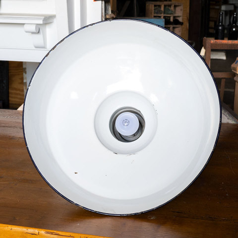 #39150 Salvaged Porcelain Enameled Industrial Light image 6