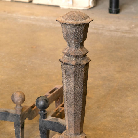 #39189 Antique Arts & Crafts Fireplace Andirons image 3