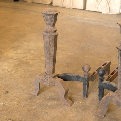 #39189 Antique Arts & Crafts Fireplace Andirons image 4