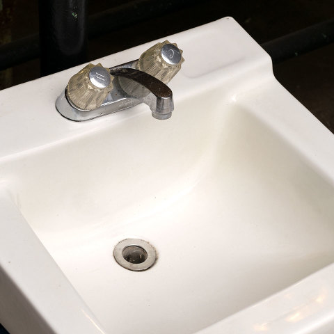 #39374 Salvaged Wall Mount Porcelain Bathroom Sink image 3