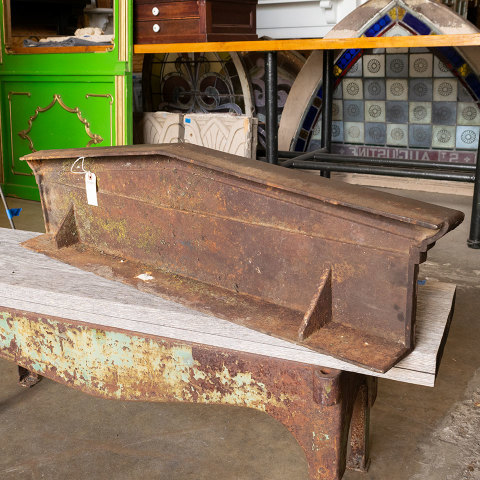 #39579 Cast Iron Building Pediment Window Header image 8