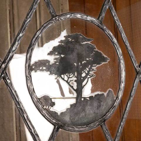 #39684 32x82 Dutch Door with Leaded Glass Panel image 8