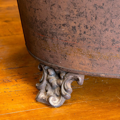 #39693 Antique Footed Coal Bucket with Lid image 6