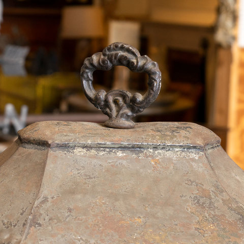 #39693 Antique Footed Coal Bucket with Lid image 4