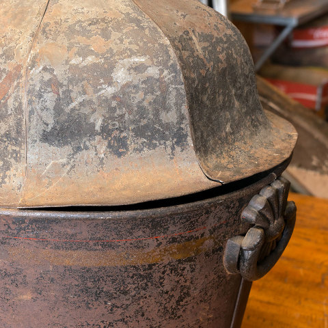 #39693 Antique Footed Coal Bucket with Lid image 7
