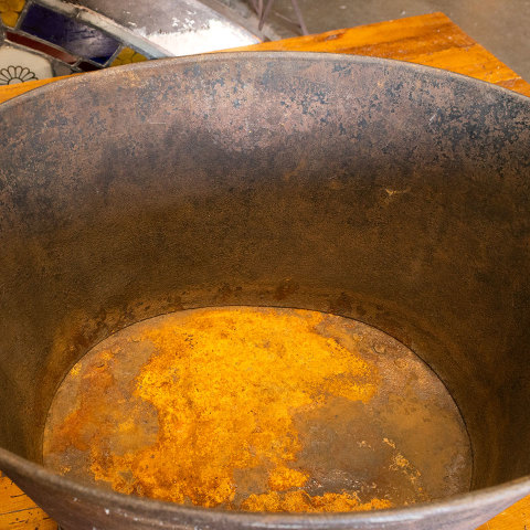 #39693 Antique Footed Coal Bucket with Lid image 8