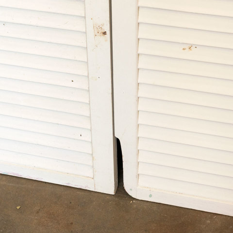 #39740 Pair of Salvaged Louvered Door Panels image 5