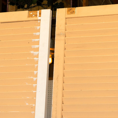 #39740 Pair of Salvaged Louvered Door Panels image 7