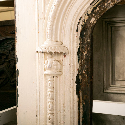 #39810 Antique Ornate Cast Iron Fireplace Surround image 7