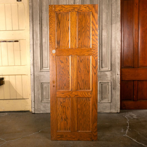 #40258 28x79 Salvaged 6 Panel Oak Interior Door image 4