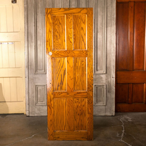 #40265 28x79 Salvaged 6 Panel Oak Interior Door image 4