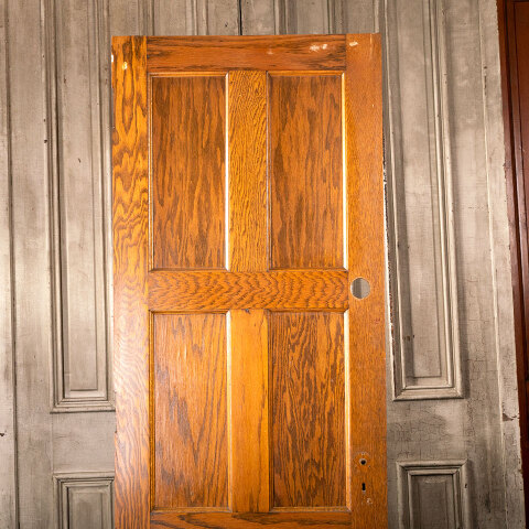 #40265 28x79 Salvaged 6 Panel Oak Interior Door image 2