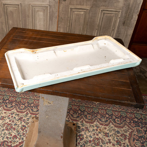 #40352 Vintage Blue Porcelain Toilet Tank Lid image 4