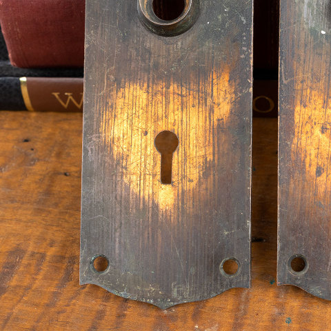 #40373 Antique Japanned Doorknob Backplates image 5