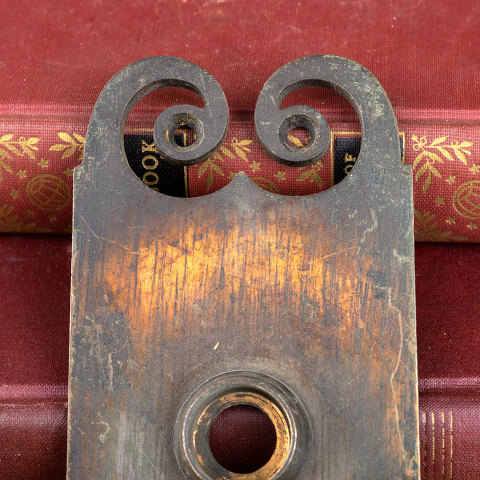 #40373 Antique Japanned Doorknob Backplates image 3