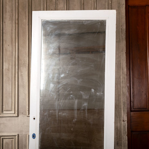 #40475 30x79 Antique 6 Panel Oak Mirrored Door image 2