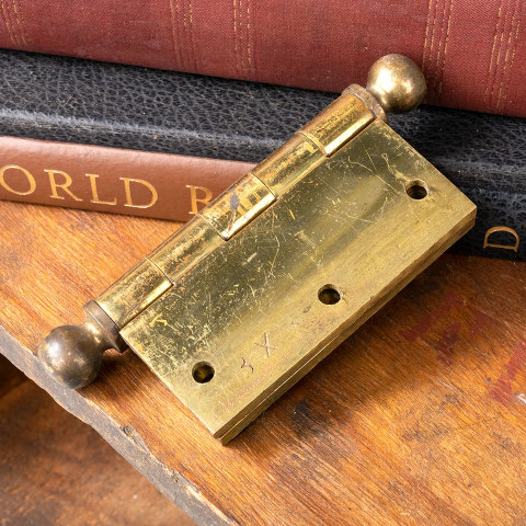 #40597 Solid Brass Ball Finial Door Hinge image 3