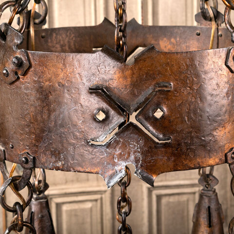 #40607 Arts & Crafts Copper Style Chandelier image 8