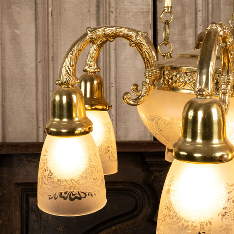 #40645 Reproduction 8 Light Brass Chandelier image 5