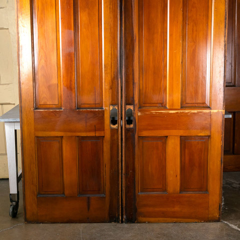 #40647 62x90 Antique Pine 4 Panel Pocket Doors image 3