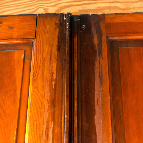 #40647 62x90 Antique Pine 4 Panel Pocket Doors image 5