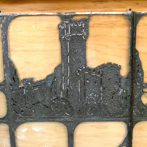 #40668 Antique Leaded Glass Solder Sculpture Panels image 8