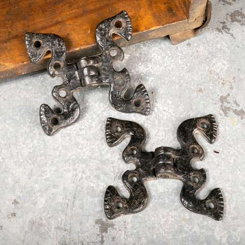 #41100 Pair of Iron Butterfly Cabinet Door Hinges image 2