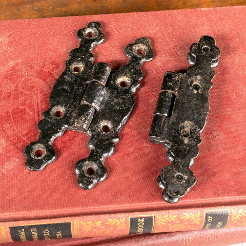 #41101 Pair of Iron Butterfly Cabinet Door Hinges image 2