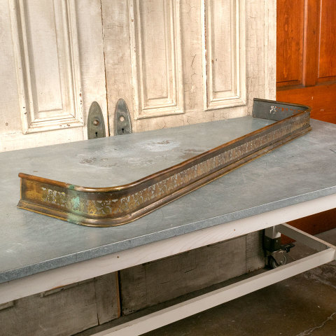 #41185 Salvaged Antique Brass Fireplace Fender image 4