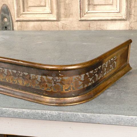 #41185 Salvaged Antique Brass Fireplace Fender image 7