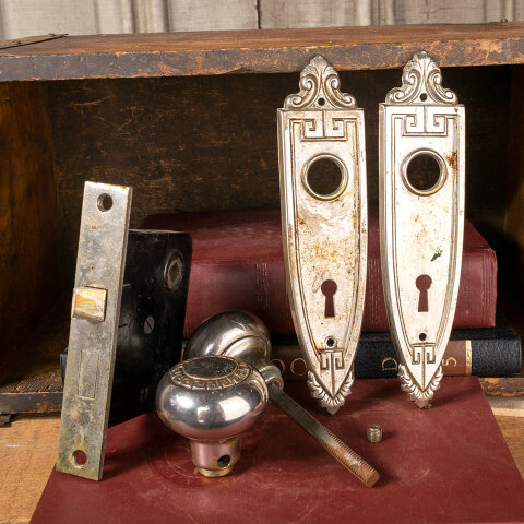#41203 Antique Chrome Barrows Door Hardware Set image 5