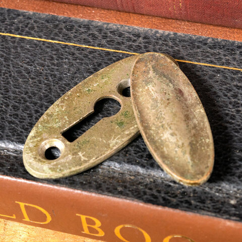 #41208 Antique Nickel Plated Brass Keyhole Escutcheon image 3