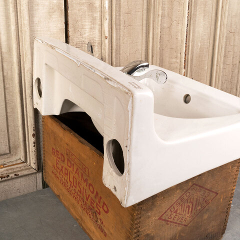 #41299 Salvaged Porcelain Wall Hung Bathroom Sink image 8