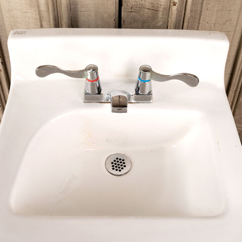 #41306 Salvaged Porcelain Wall Hung Bathroom Sink image 3