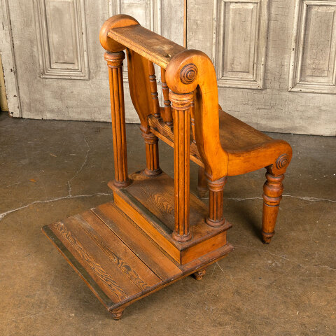#41331 Unusual Antique Wood Step Chair image 7