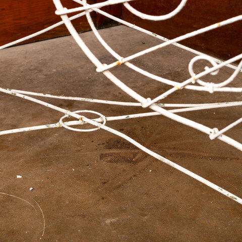 #41440 Antique Metal Wire Garden Settee Bench image 5