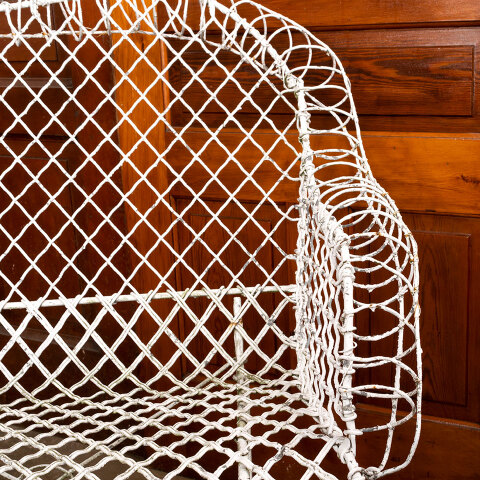 #41441 Antique Metal Wire Garden Settee Bench image 2