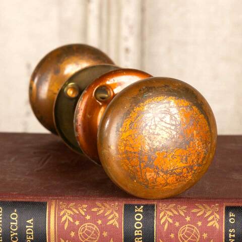 #41522 Antique Brass Doorknob Door Hardware Set image 2