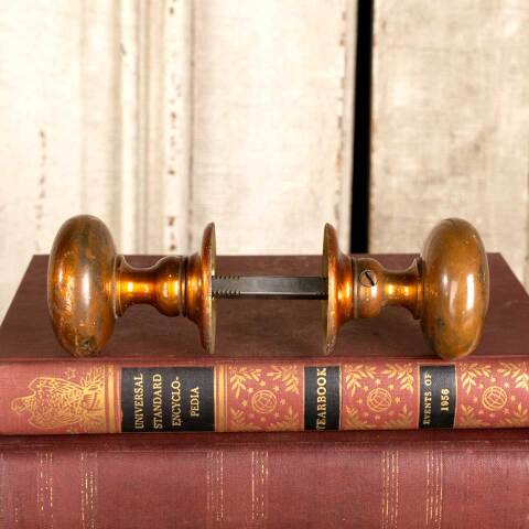 #41522 Antique Brass Doorknob Door Hardware Set image 3