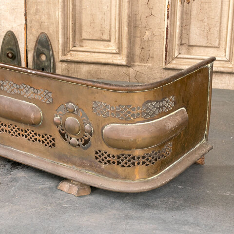 #41567 Antique Brass Filigree Fireplace Fender image 4