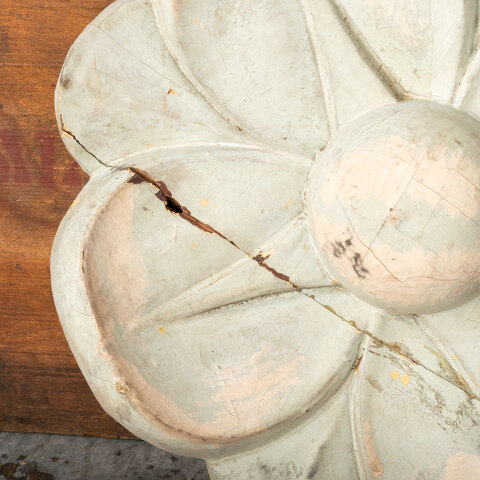 #41610 Antique Carved Wood Floral Rosette image 5