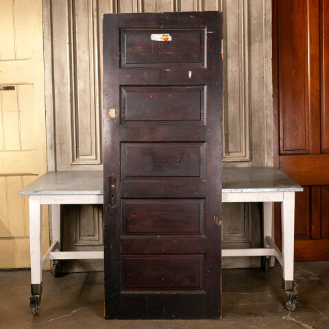 #41617 30x77 Antique 5 Panel Pine Interior Door image 4