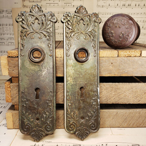 #41632 Antique Corbin Loraine Interior Doorknob Set image 2