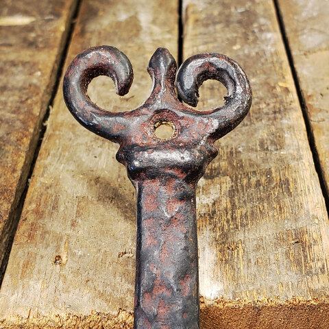 #41807 Pair of Salvaged Wrought Iron Strap Hinges image 7