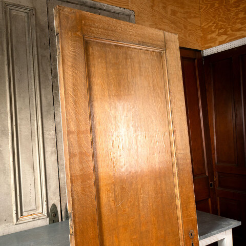 #41863 32x83 Salvaged 1 Panel Oak Interior Door image 2