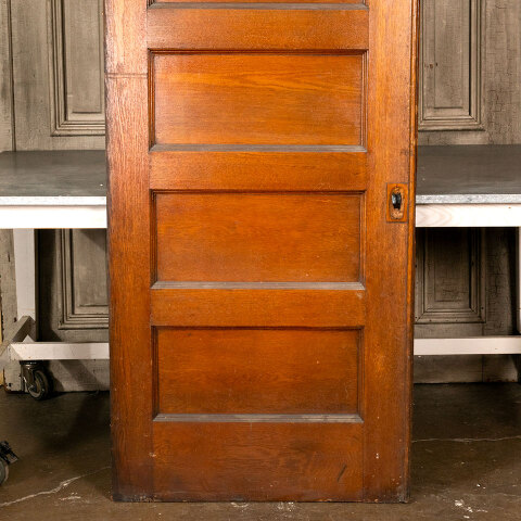 #41887 32x96 Salvaged 6 Panel Oak Pocket Door image 3