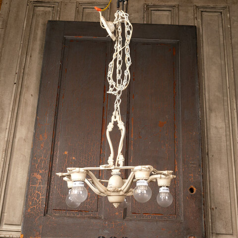 #42068 Vintage Cast Aluminum 5 Light Chandelier image 2